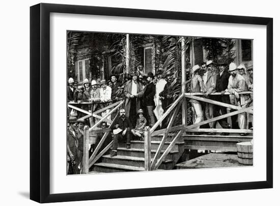 Ferdinand De Lesseps (1805-1894) and His Retinue Visiting the Works of Panama Canal., 1887-null-Framed Giclee Print