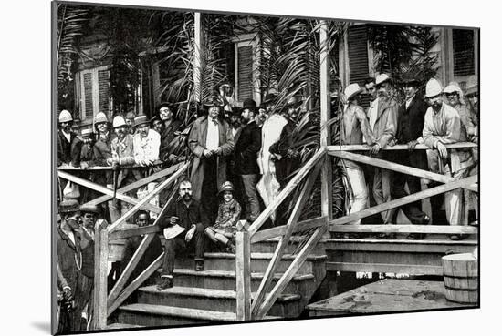 Ferdinand De Lesseps (1805-1894) and His Retinue Visiting the Works of Panama Canal., 1887-null-Mounted Giclee Print