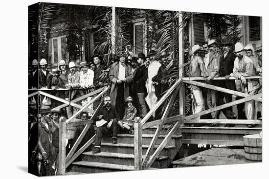 Ferdinand De Lesseps (1805-1894) and His Retinue Visiting the Works of Panama Canal., 1887-null-Stretched Canvas