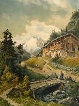 Alpine Landscape with a Bridge-Ferdinand Gatt-Framed Stretched Canvas