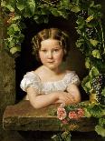 Little Girl at the Window Entwined with Vine Leaves-Ferdinand Georg Waldmüller-Giclee Print