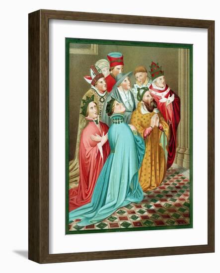 Ferdinand I of Aragon and His Queen at Prayer, 1417-null-Framed Giclee Print