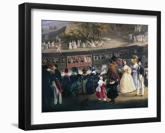 Ferdinand II on Train During Maiden Voyage of Naples-Portici Railway, October 4, 1839-Salvatore Fergola-Framed Giclee Print