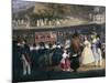 Ferdinand II on Train During Maiden Voyage of Naples-Portici Railway, October 4, 1839-Salvatore Fergola-Mounted Giclee Print