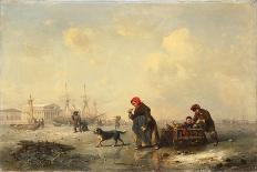 Neva in Saint Petersburg in Winter, 1844-Ferdinand Theodor Hildebrandt-Mounted Giclee Print