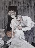 Suspicious Husband Observing the Alteration in the Tying of His Wife's Corset, 1909-Ferdinand Van Reznicek-Stretched Canvas