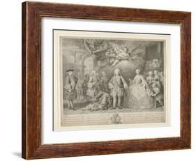 Ferdinand VI and queen Maria Barbara of Braganza with Scarlatti and the Italian castrato Farinelli-Jacopo Amigoni-Framed Giclee Print