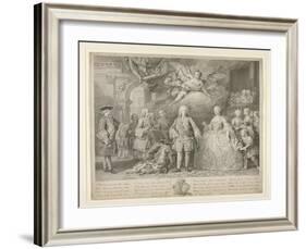 Ferdinand VI and queen Maria Barbara of Braganza with Scarlatti and the Italian castrato Farinelli-Jacopo Amigoni-Framed Giclee Print