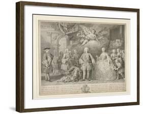 Ferdinand VI and queen Maria Barbara of Braganza with Scarlatti and the Italian castrato Farinelli-Jacopo Amigoni-Framed Giclee Print