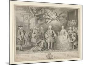 Ferdinand VI and queen Maria Barbara of Braganza with Scarlatti and the Italian castrato Farinelli-Jacopo Amigoni-Mounted Giclee Print