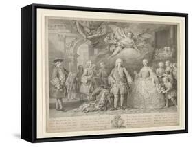 Ferdinand VI and queen Maria Barbara of Braganza with Scarlatti and the Italian castrato Farinelli-Jacopo Amigoni-Framed Stretched Canvas