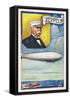 Ferdinand Von Zeppelin with Airship-null-Framed Stretched Canvas