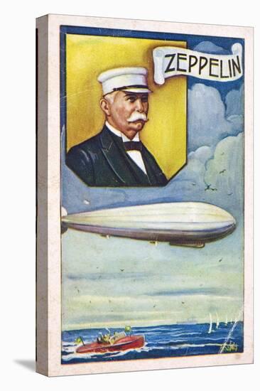 Ferdinand Von Zeppelin with Airship-null-Stretched Canvas