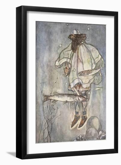 Fergus Goes down into the Lake, Illustration from 'The High Deeds of Finn, and Other Bardic Romance-Stephen Reid-Framed Giclee Print