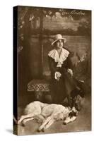 Fern Andra, German Actress, with Borzoi Dog-null-Stretched Canvas