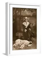 Fern Andra, German Actress, with Borzoi Dog-null-Framed Photographic Print