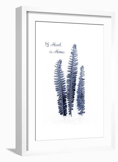 Fern Fronds Navy-Urban Epiphany-Framed Art Print