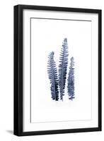 Fern Fronds Navy-Urban Epiphany-Framed Art Print