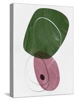 Fern Green and Indian Red Abstract Shapes-Eline Isaksen-Stretched Canvas