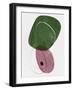 Fern Green and Indian Red Abstract Shapes-Eline Isaksen-Framed Art Print