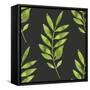 Fern Leaf on Dark Background-Maria Mirnaya-Framed Stretched Canvas