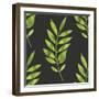 Fern Leaf on Dark Background-Maria Mirnaya-Framed Art Print