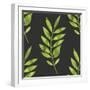 Fern Leaf on Dark Background-Maria Mirnaya-Framed Art Print