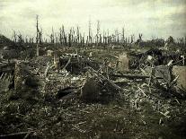 Buildings and Trees Destroyed by Artillery Fire, Chaulnes, Somme, France, 1917-Fernand Cuville-Stretched Canvas