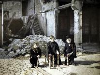 Three Children Playing with Bowling Pins at the Place Drouet d'Erlon, Reims, Marne, France, 1917-Fernand Cuville-Laminated Giclee Print