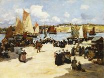 Corner Market in Concarneau-Fernand Legout-Gerard-Stretched Canvas