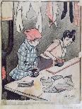 Caricature Depicting Two Washerwomen Gossiping, late 19th century-Fernand Louis Gottlob-Laminated Giclee Print