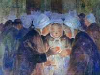 Young People from Breton before a Procession, C1884-1930-Fernand Loyen du Puigaudeau-Framed Giclee Print