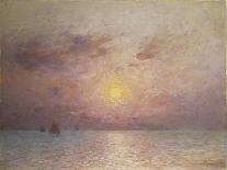 Sailing on the Sea, Evening-Fernand Puigaudeau-Framed Stretched Canvas