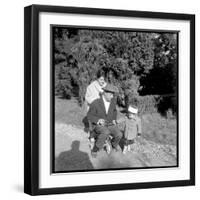 Fernand Raynaud with His Wife Renée and His Son Pascal-Marcel DR-Framed Photographic Print