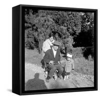 Fernand Raynaud with His Wife Renée and His Son Pascal-Marcel DR-Framed Stretched Canvas