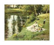 Picnic on the Riverbank-Fernand Toussaint-Premium Giclee Print