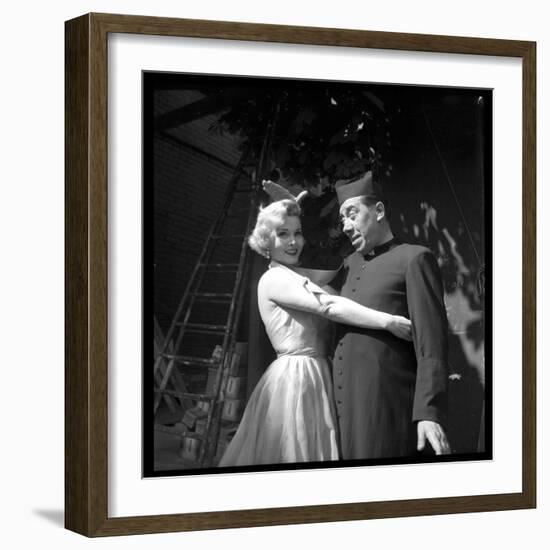 Fernandel on the Shooting of the French Movie "Don Camillo"-Marcel Begoin-Framed Photographic Print