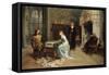 Fernando and Iolanda Playing Chess-Girolamo Induno-Framed Stretched Canvas