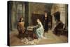 Fernando and Iolanda Playing Chess-Girolamo Induno-Stretched Canvas