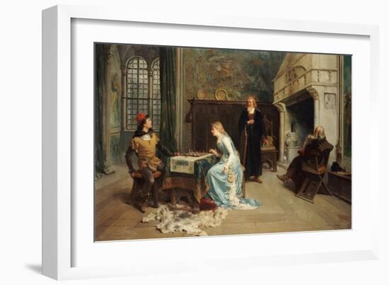 Fernando and Iolanda Playing Chess-Girolamo Induno-Framed Giclee Print