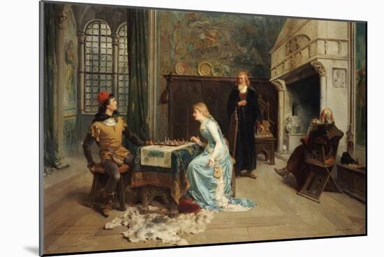 Fernando and Iolanda Playing Chess-Girolamo Induno-Mounted Giclee Print