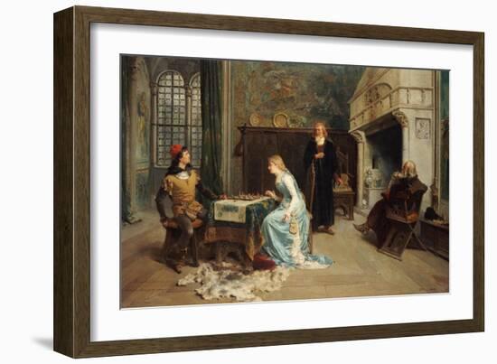 Fernando and Iolanda Playing Chess-Girolamo Induno-Framed Giclee Print