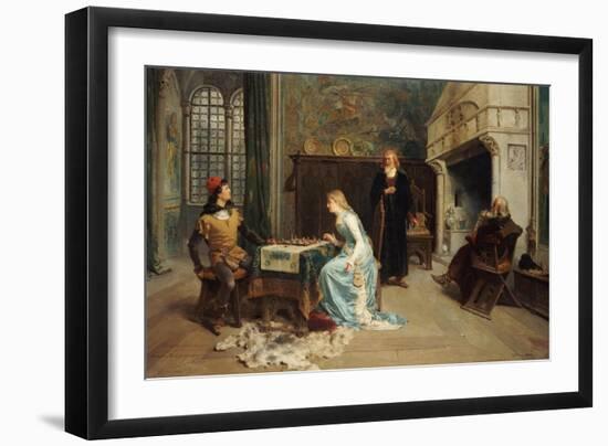 Fernando and Iolanda Playing Chess-Girolamo Induno-Framed Giclee Print