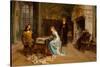 Fernando and Iolanda Playing Chess-Gerolamo Induno-Stretched Canvas