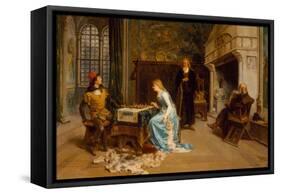 Fernando and Iolanda Playing Chess-Gerolamo Induno-Framed Stretched Canvas