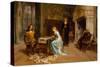 Fernando and Iolanda Playing Chess-Gerolamo Induno-Stretched Canvas