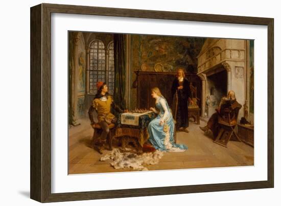 Fernando and Iolanda Playing Chess-Gerolamo Induno-Framed Giclee Print