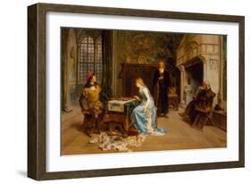 Fernando and Iolanda Playing Chess-Gerolamo Induno-Framed Giclee Print