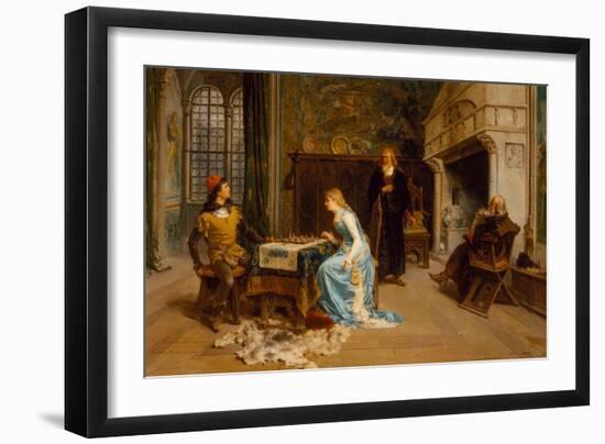 Fernando and Iolanda Playing Chess-Gerolamo Induno-Framed Giclee Print