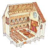 Santiago De Compostela Romanesque Cathedral, Cross Section, Spain-Fernando Aznar Cenamor-Giclee Print